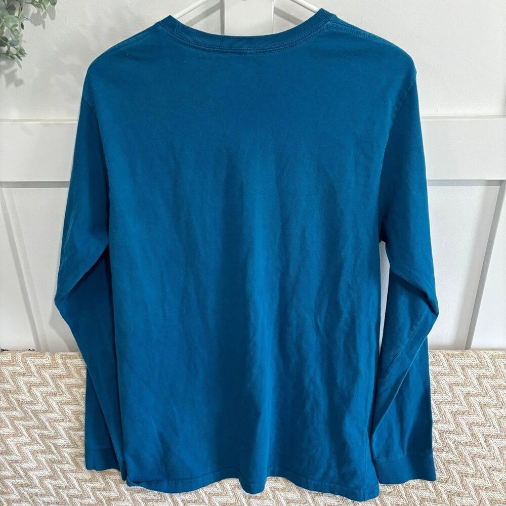 Patagonia Men’s Crew Neck Long Sleeve Logo Shirt Blue Size Medium - Picture 4 of 4